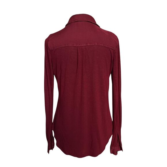 SO Burgundy Long Sleeve Blouse - Picture 4 of 6